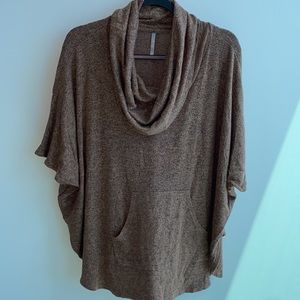 Oversized Cowl Neck Top Burt Orange | S